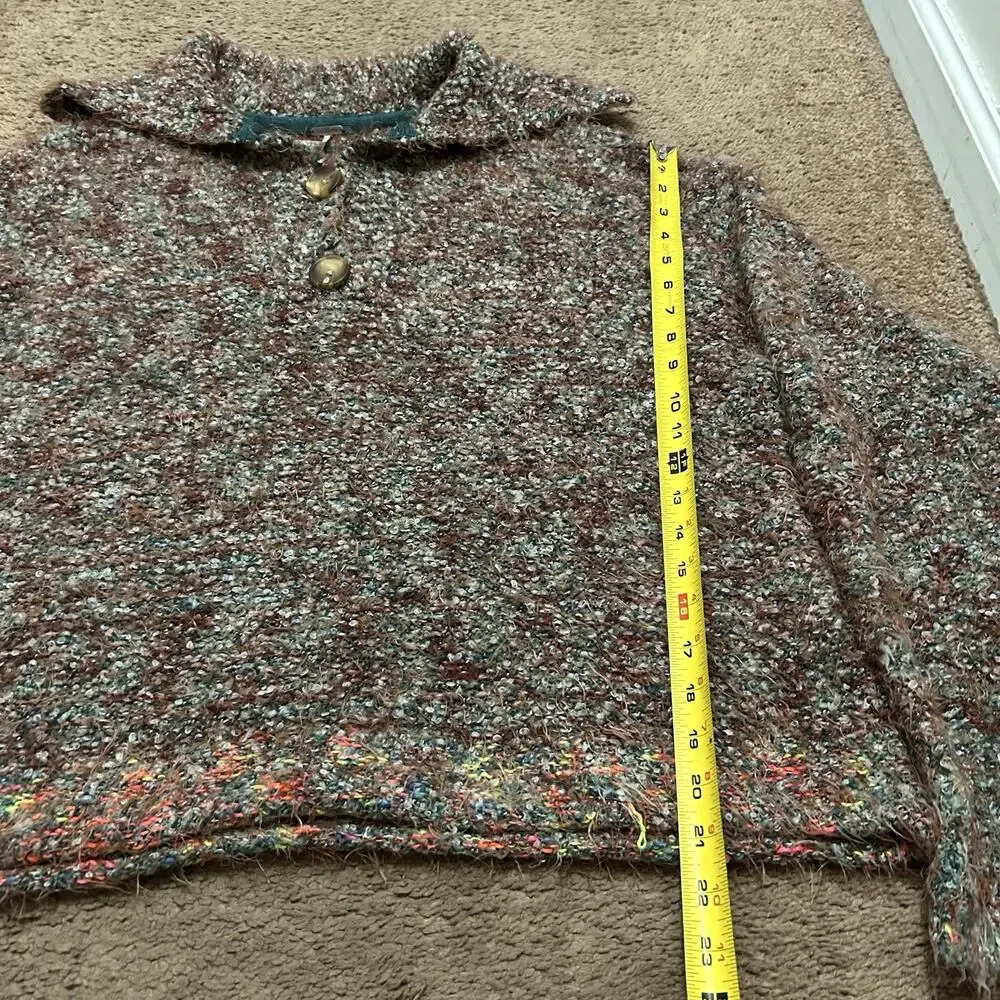 Free People Women's Stellar Collared Textured Sweater Size Medium